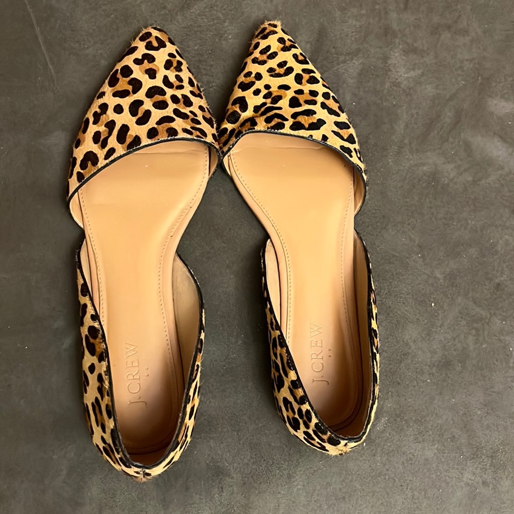 J. Crew Leopard Pointy Toe Flats, size 10 Womens